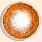 overhead view of a whole milk bar pie.